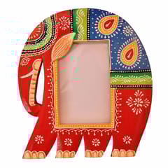 Wooden Photoframe: Handpainted Elephant Shape Picture Frame (11366)