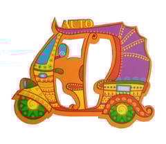 Wooden Fridge Magnet: Tuk-tuk Auto (11466)