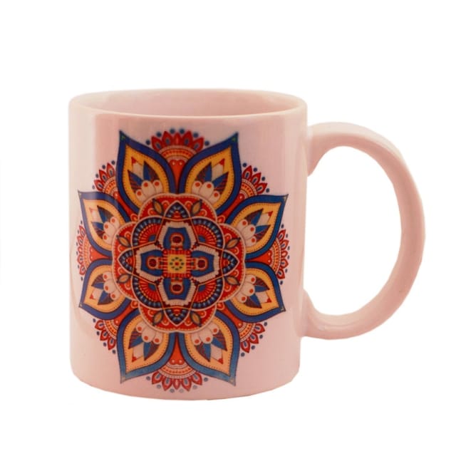 Ceramic Mug With Indian Rangoli Pattern, Ethnic Gift for Birthday, Anniversary (11444)