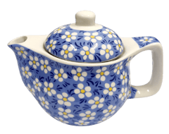 Painted Ceramic Kettle 'Orient Grace': Small 350 ml Tea Coffee Pot, Steel Strainer Included 350 ml(11609)