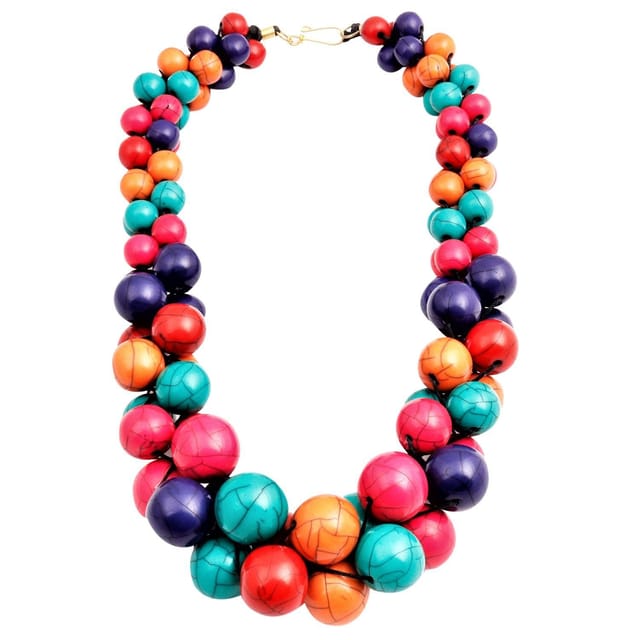 Funky Necklace 'Magic Pops': Chunky Beads Chain for Casual Party Wear  (30141)