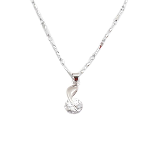 Fashion Necklace 'Glowing Crystal': Designer Locket Pendant with Glittering Stone (30135)