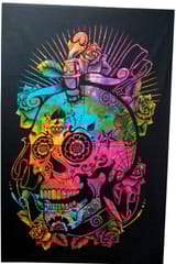Cotton Wall Poster Beach Throw 'Smiling Death': Bohemian Wall Hanging Tapestry (20025)