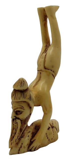 Resin Accent Statue Yoga Guru in Sirsasana (Headstand): Unique Decor Showpiece Gift (11643)
