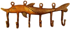 Brass Wall Hook 'Fishy Affair': Vintage Design Coat Clothes Hanger (11732)