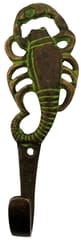 Brass Wall Hook 'Sting Operation': Vintage Design Coat Clothes Hanger   (11730)
