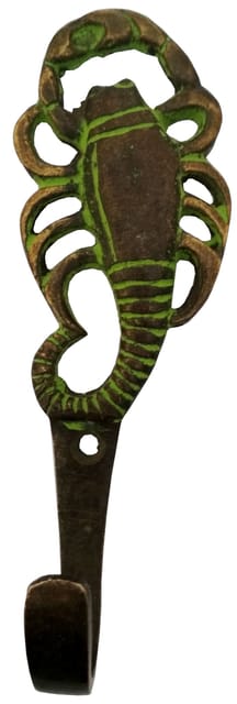 Brass Wall Hook 'Sting Operation': Vintage Design Coat Clothes Hanger   (11730)