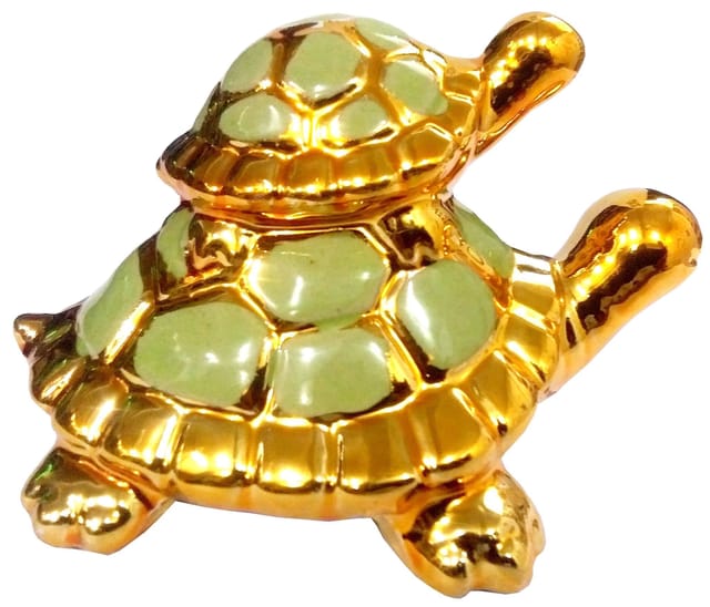Ceramic Statue Two Tortoise: Vaastu Feng Shui Good Luck Charm (11857)