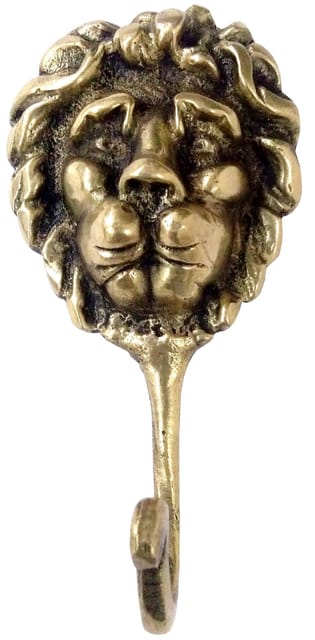 Brass Wall Hook Hanger 'King of Jungle': Vintage Design Wall Decor (11842)