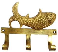 Brass Wall Hooks 'Fishy Affair': Vintage Design Decorative Hanger (11821)