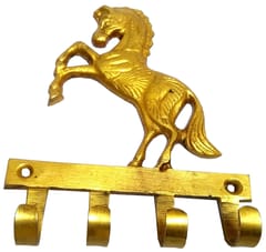 Brass Wall Hooks 'Freedom': Vintage Horse Design Decorative Hanger (11816)