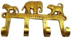 Brass Wall Hooks 'Jungle Tales': Vintage Design Decorative Hanger (11815)
