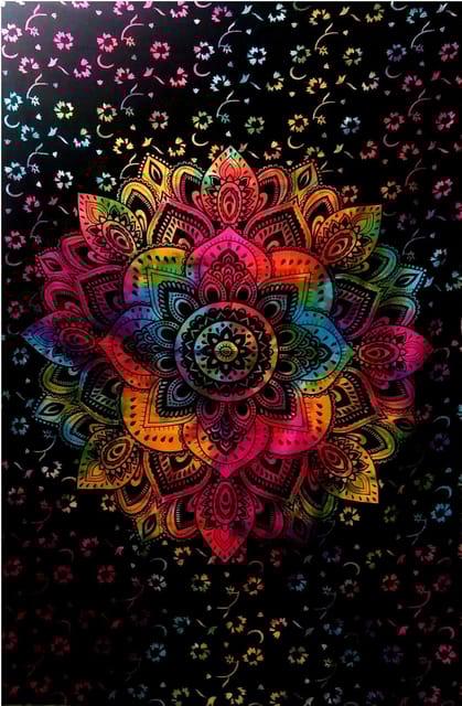 Cotton Bed Cover Wall Poster Beach Throw 'Spring Chakra': Bohemian Hanging Tapestry (20046)