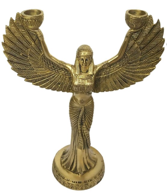 Brass Candle Holder Nike, The Goddess of Victory: Grand Decorative Sculpture (12166)
