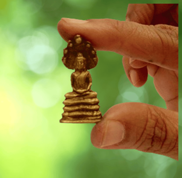 Rare Miniature Jain Tirthankara Parshvanath: Unique Collectible Gold Finish Statue (12148)