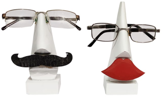 Wooden Spectacles Stand Set 'Cool Couple': Funky Design Glasses Specs Holder (12098)