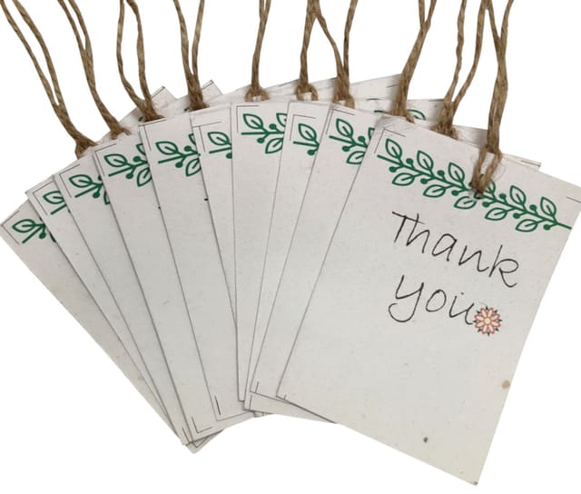 Plantable Seed Paper Gift Tags "ThankYou" For Return Gifts: Pack Of 10 Eco Friendly Bio-degradable Cards (12693D)