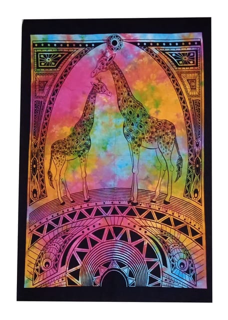 Cotton Wall Poster Giraffes: Bohemian Hanging Sheet (20073)