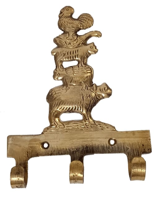 Brass Wall Hooks 'Jungle Tales': Vintage Design Decorative Hanger (11815A)