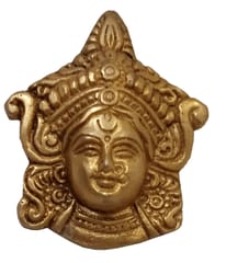 Brass Idol Goddess Durga: Wall Hanging Small Plaque (12432)