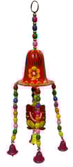 Wooden Door Wall Hanging Bell: Ganesha (12462)