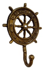Aluminium Door Wall Hook Hanger Nautical Wheel: For Clothes Keys Chimes Photos Decoration (12460A)