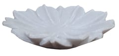 Marble Plate In Lotus Flower Design: Vintage Decor Showpiece, 6 Inch (12593)