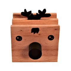 Wooden Pen & Spectacles Holder 'Xmas Reindeer' For Home Or Office: Memorable Gift (11194)