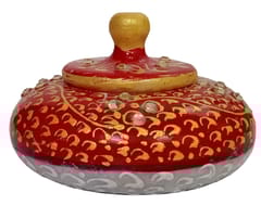 Marble Sindoor Kumkum Dibbi: Box For Storing Makeup, Spices Or Ring (12352A)