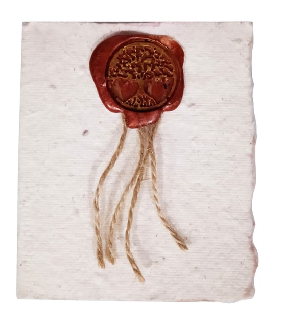 Plantable Seed Paper Deckle Edge Gift Cards With Vintage Wax Stamp 'Tree Of Life': Pack Of 5 Eco Friendly Bio-degradable Cards Pink Natural Dye (12692F)