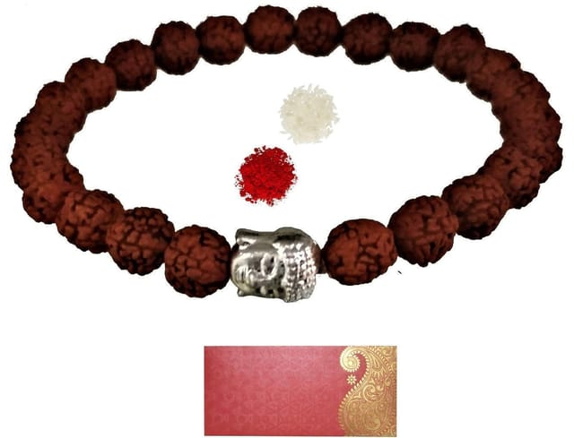 Buddha Rakhi For Brother Bhai Bhaiya In Shagun Envelop With Roli Chawal Tika (rakhi Temp13)