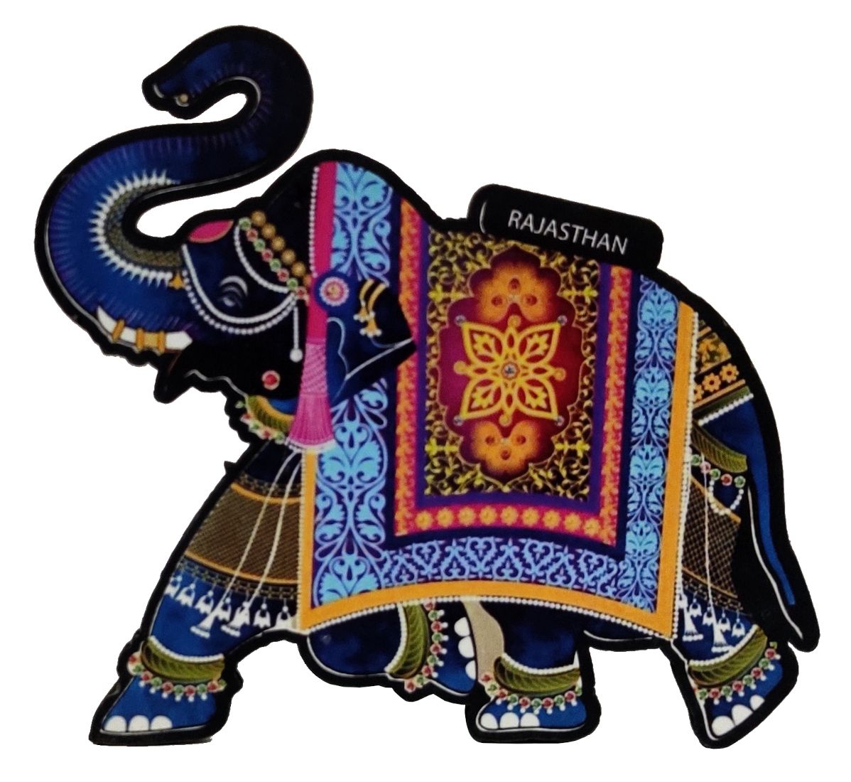 Ram Gopal Blue Pottery Handcrafted 'Fridge magnet ' Green elephant ( Set of 2)-29 main image 0