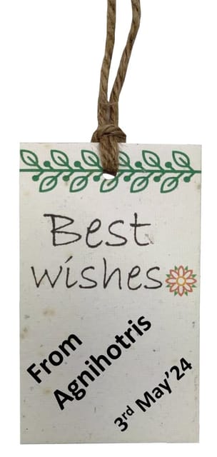 Plantable Seed Paper Gift Tags For Return Gifts "Best Wishes": Pack Of 10 Eco Friendly Bio-degradable Cards (12693E)
