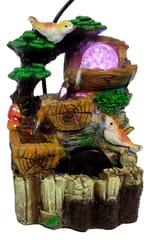 Indoor Water Fountain 'Rainforest' with Rolling Crystal Ball, LED Light & Water Mill: Compact & Light-Weight (12738)