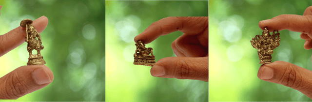 Rare Miniature Statue Set Ganesha in 3 Different Poses, Unique Collectible Gift (11406)