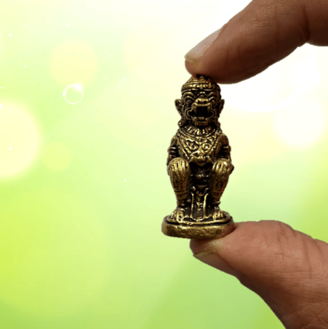 Rare Miniature Brass Idol Hanuman In Thai Buddism: Collectible Statue With Detailed Very Fine Workmanship (12698Z1)