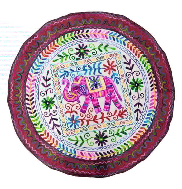 Cotton Tapestry 'Royal Welcome': Vintage Embroidery Table Cover Or Wall Hanging (11363)