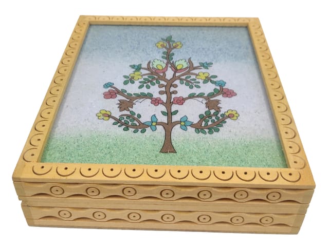 Wooden Gemstone Painting Box "Speaking Tree": Collectible Souvenir Gift, 4*6 Inch (12522D)