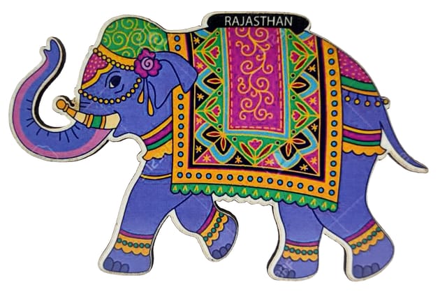 Wooden Fridge Magnet: Indian Elephant (12722B)