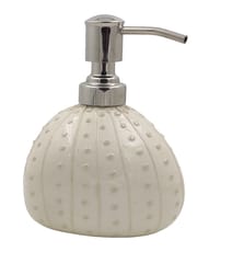 Purpledip Ceramic Liquid Soap Dispenser For Bathroom Or Kitchen: White Falling Beads design (12325)