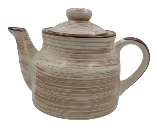 Ceramic Kettle In Rustic Studio Pottery: Artisan Handmade Glazed Tea Coffee Pot, 500 ml (12317A)