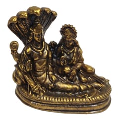 Rare Miniature Brass Idol Vishnu Lakshmi On Sheshnag: Anantashayi Anand Shayan Sleeping Posture Padmanabha Swami Temple Statue (12698Z10)