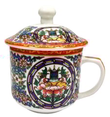 Porcelain Oriental Tea Cup With Lid 'Spring Saga' (11799C)