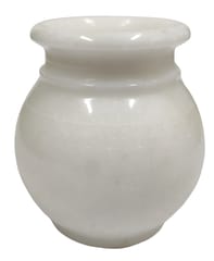 Marble Kamandal Lota Pot: Water Vessel Kalash For Ayurveda Practice, Puja Rituals, Routine Use Or For Decoration (15745A)