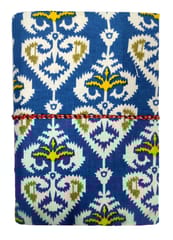 Handmade Paper Journal 'Desert Bloom': Block-print Fabric Cover Vintage Diary Notebook With Thread Closure, 7*5 Inches (12747C)