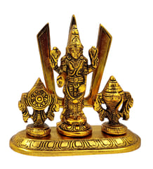 Metal Idol Tirupathi Balaji Venkateswara With Shankha Chakra Tilak: Collectible Statue For Home Temple (12774)