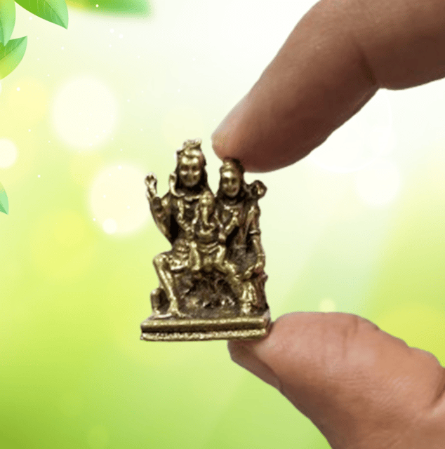 Rare Miniature Statue Lord Shiva Family (Mahadev, Parvati & Ganesha): Unique Collectible Gift (12698Z15)