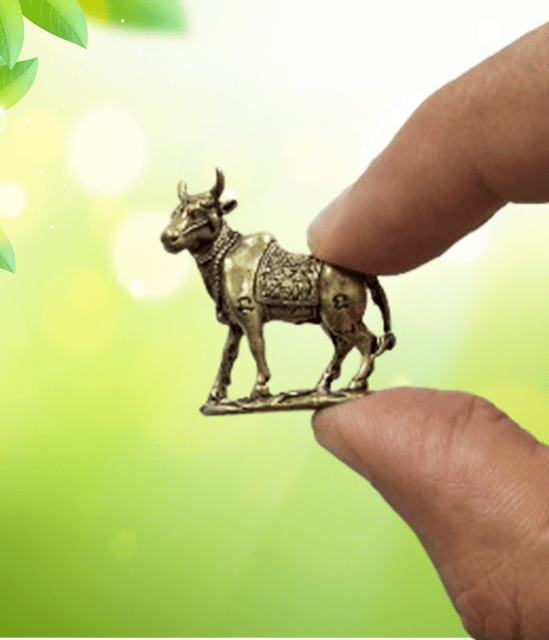 Rare Miniature Brass Statue Nandi (Mount of Lord Shiva): Unique Collectible Idol (12698Z17)