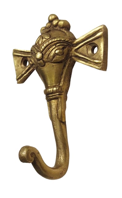 Brass Wall Hook Hanger 'Ganesha': Vintage Design Wall Decor (11841)