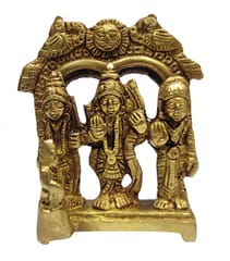 Brass Statue Ram Darbaar: Rama, Sita, Lakshman, Hanuman (11429)